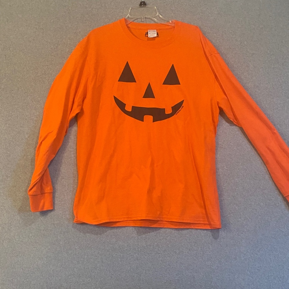 Halloween Pumpkin Face Orange Shirt
